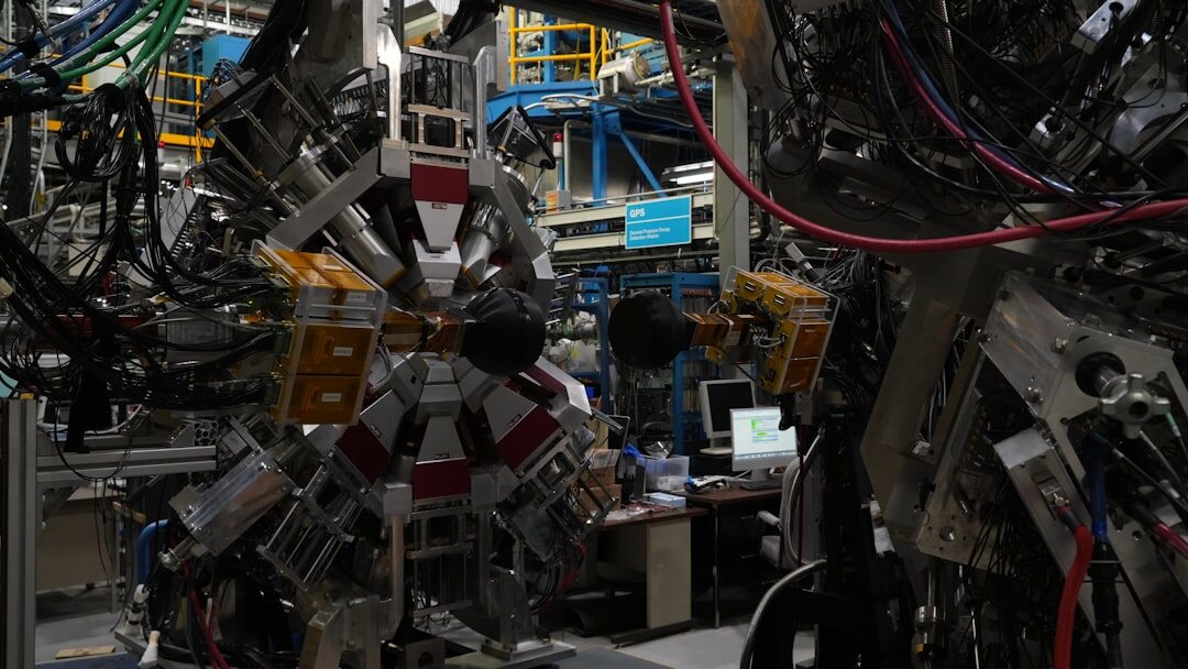 Futuristic AI robot arm in a modern laboratory